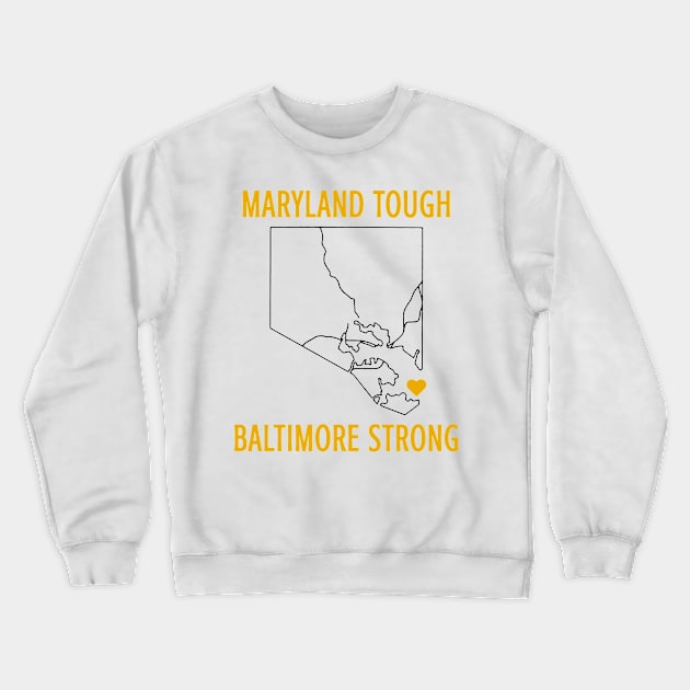 Maryland Tough Baltimore Strong Francis Scott Key Bridge Crewneck Sweatshirt by JanaeLarson